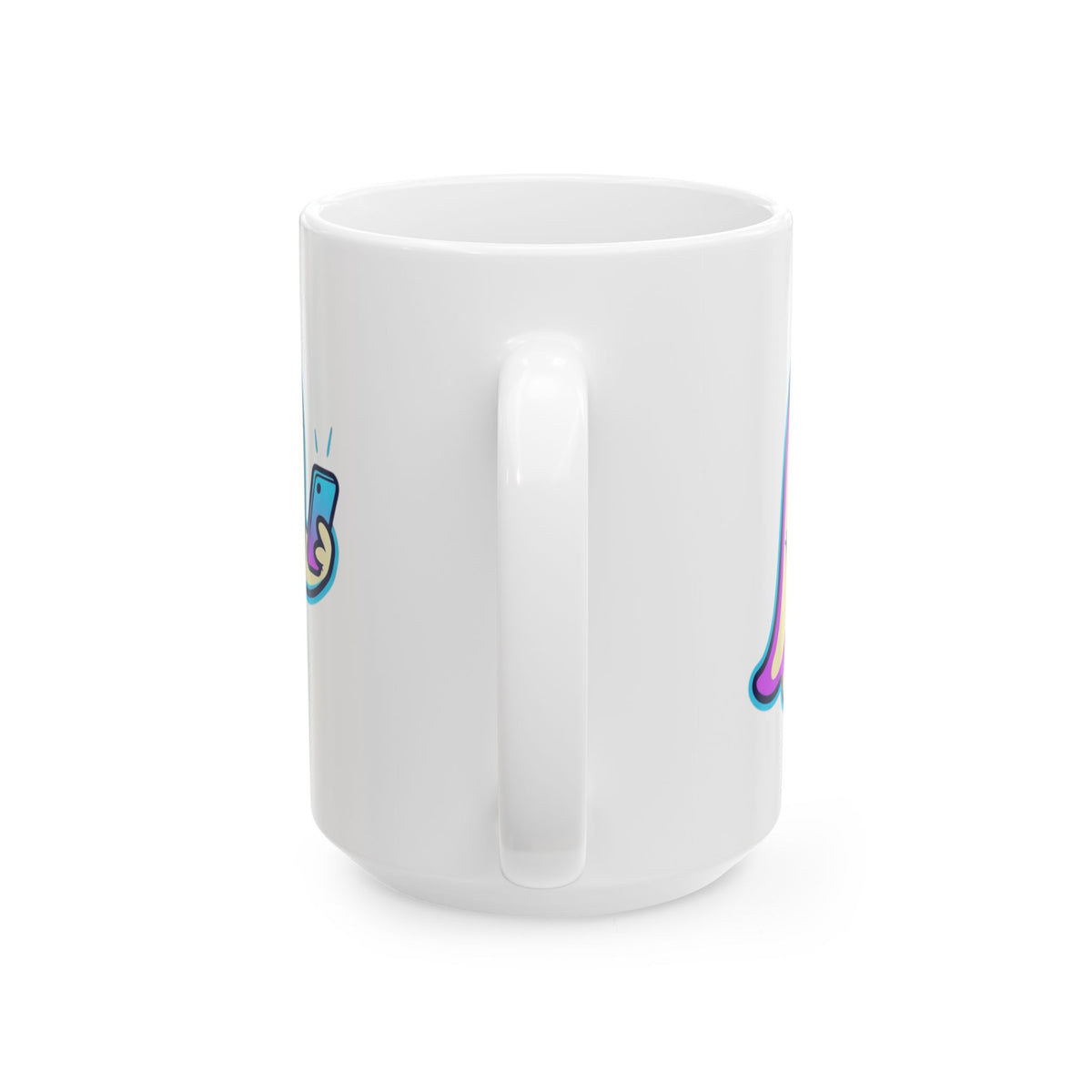 "Ghosting" White Ceramic Mug — Graphic