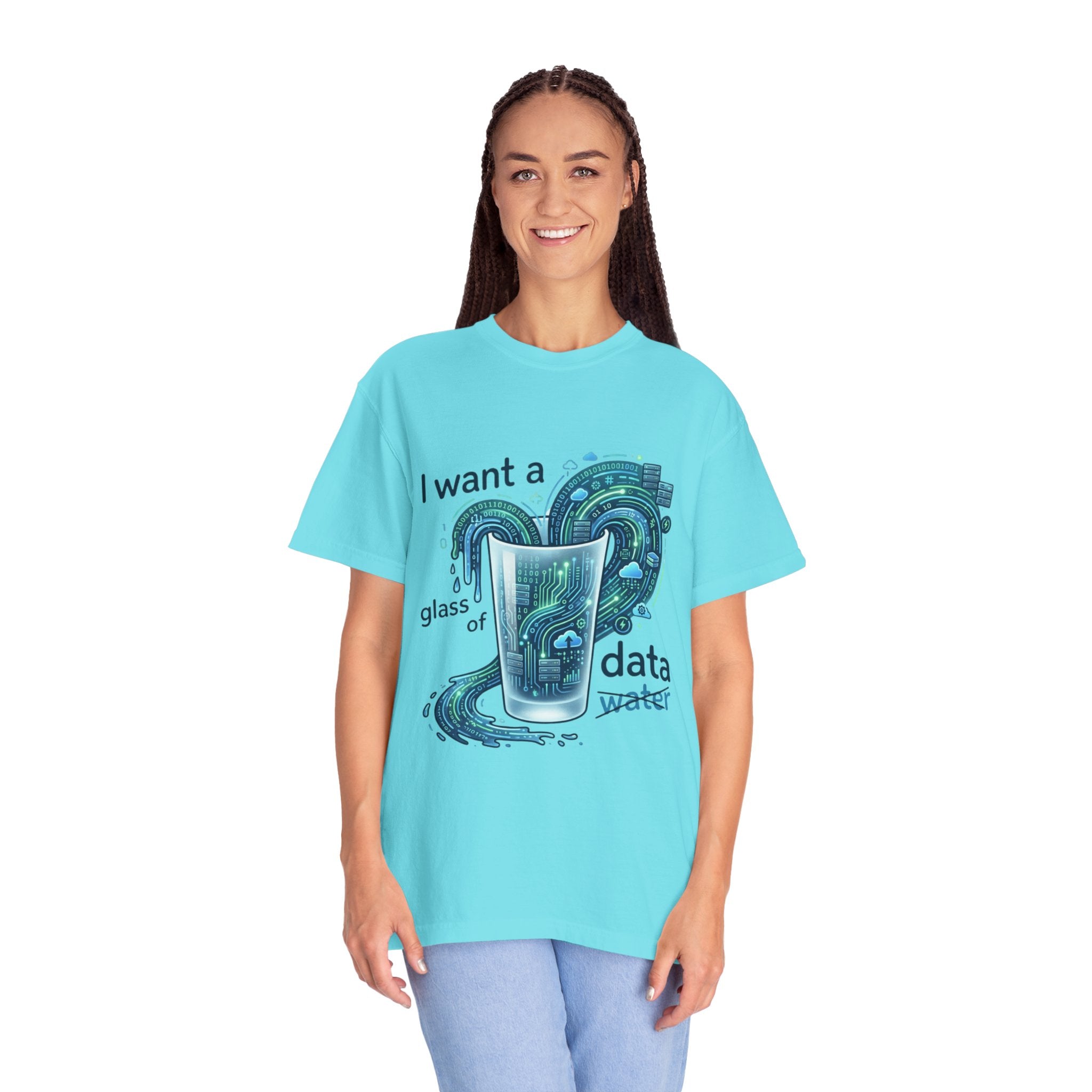 "Data Not Water" Unisex Garment-Dyed Tee