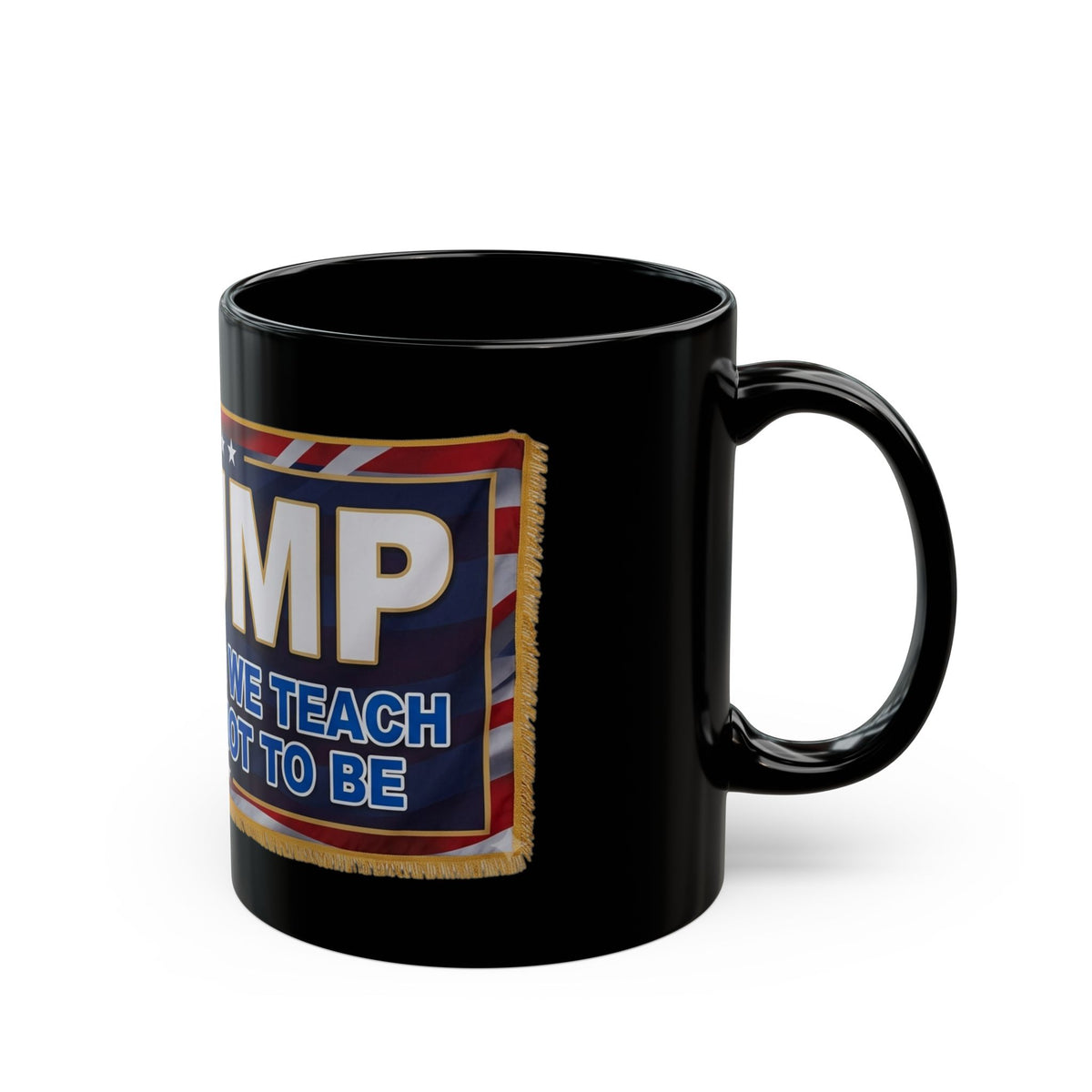 "Trump Teach Our Kids" Black Ceramic Mug