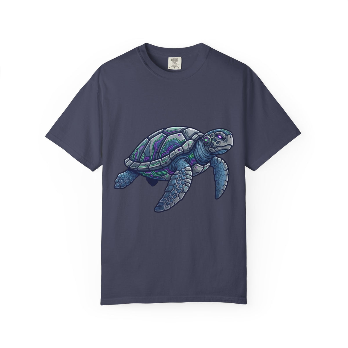 Color: Denim | Cyber Turtle Unisex Garment-Dyed Tee