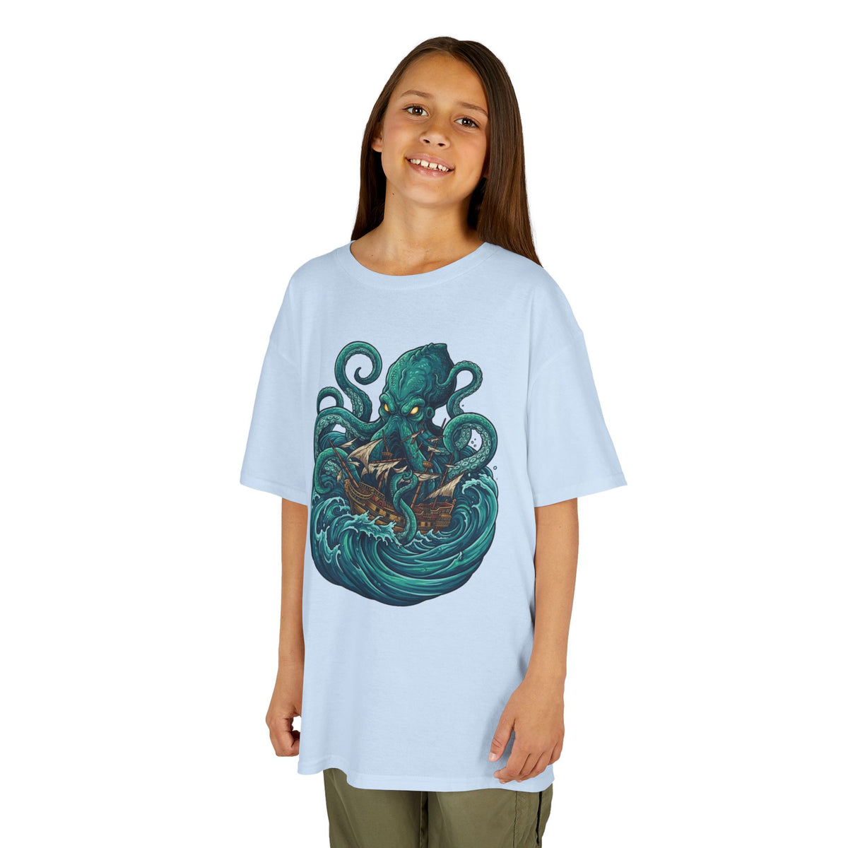 Color: Light Blue | The Kraken (Norse-Global Maritime) Kids Tee