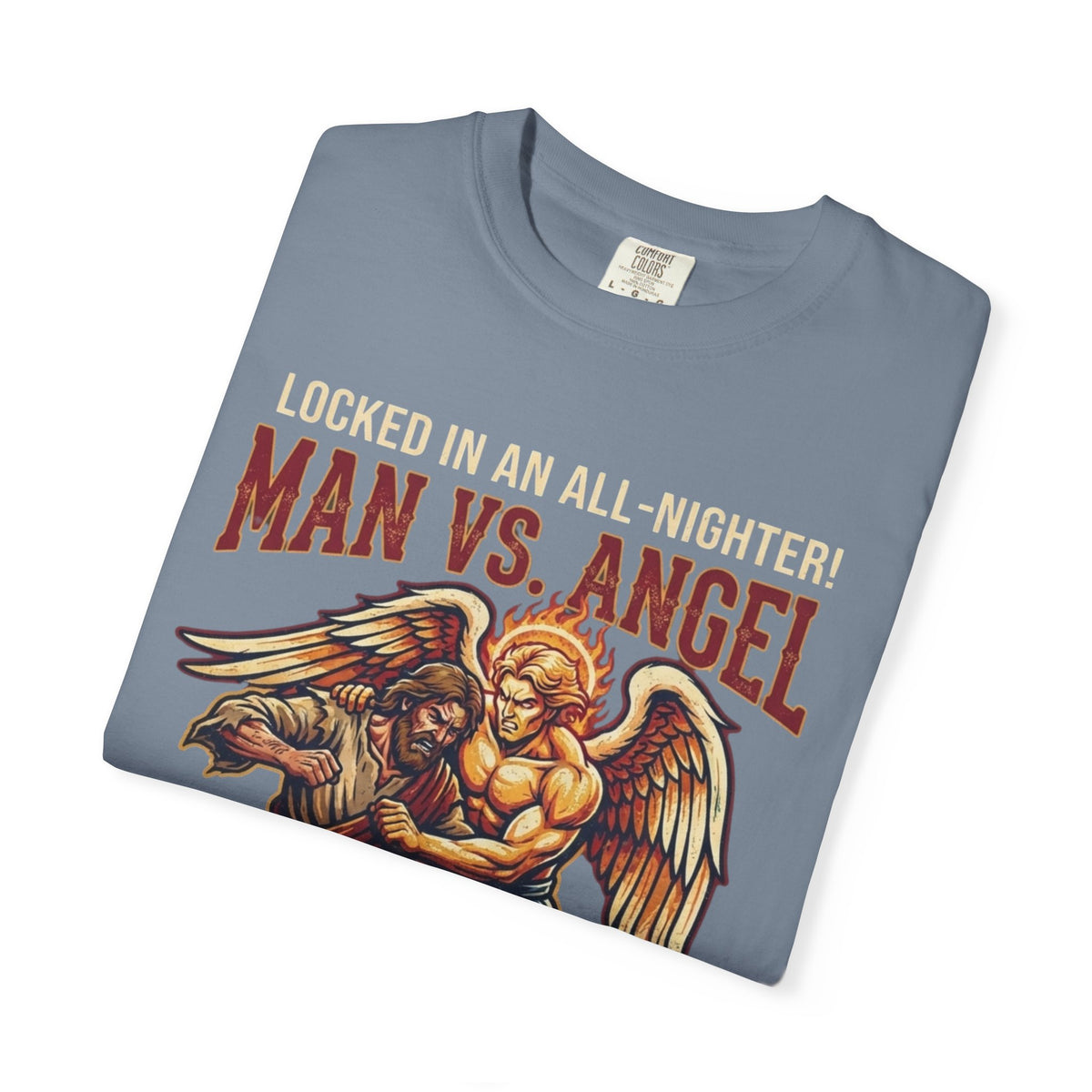 Good Book Series Man vs Angel Unisex Garment-Dyed Tee