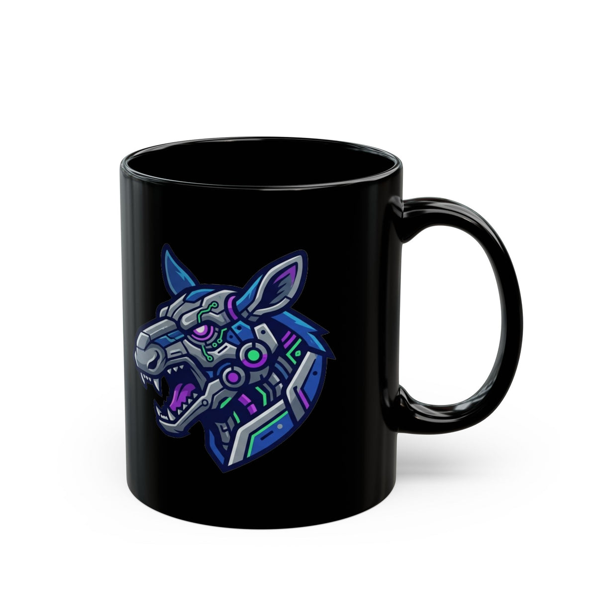 "Cyber Moose" Black Ceramic Mug — Graphic