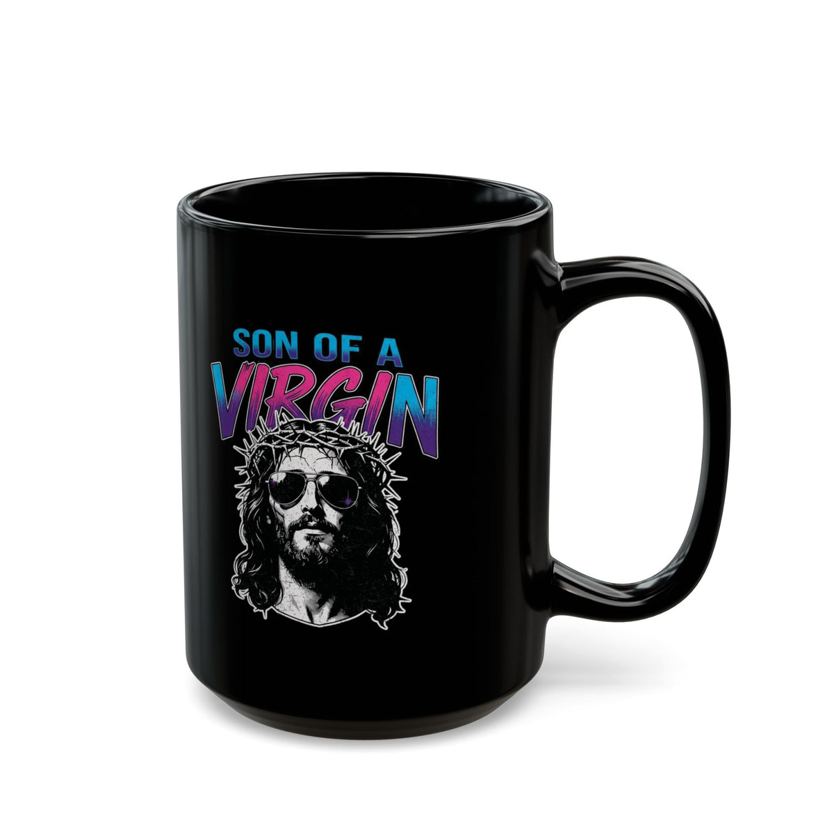 "Good Book Series - Son of A Virgin" Black Ceramic Mug