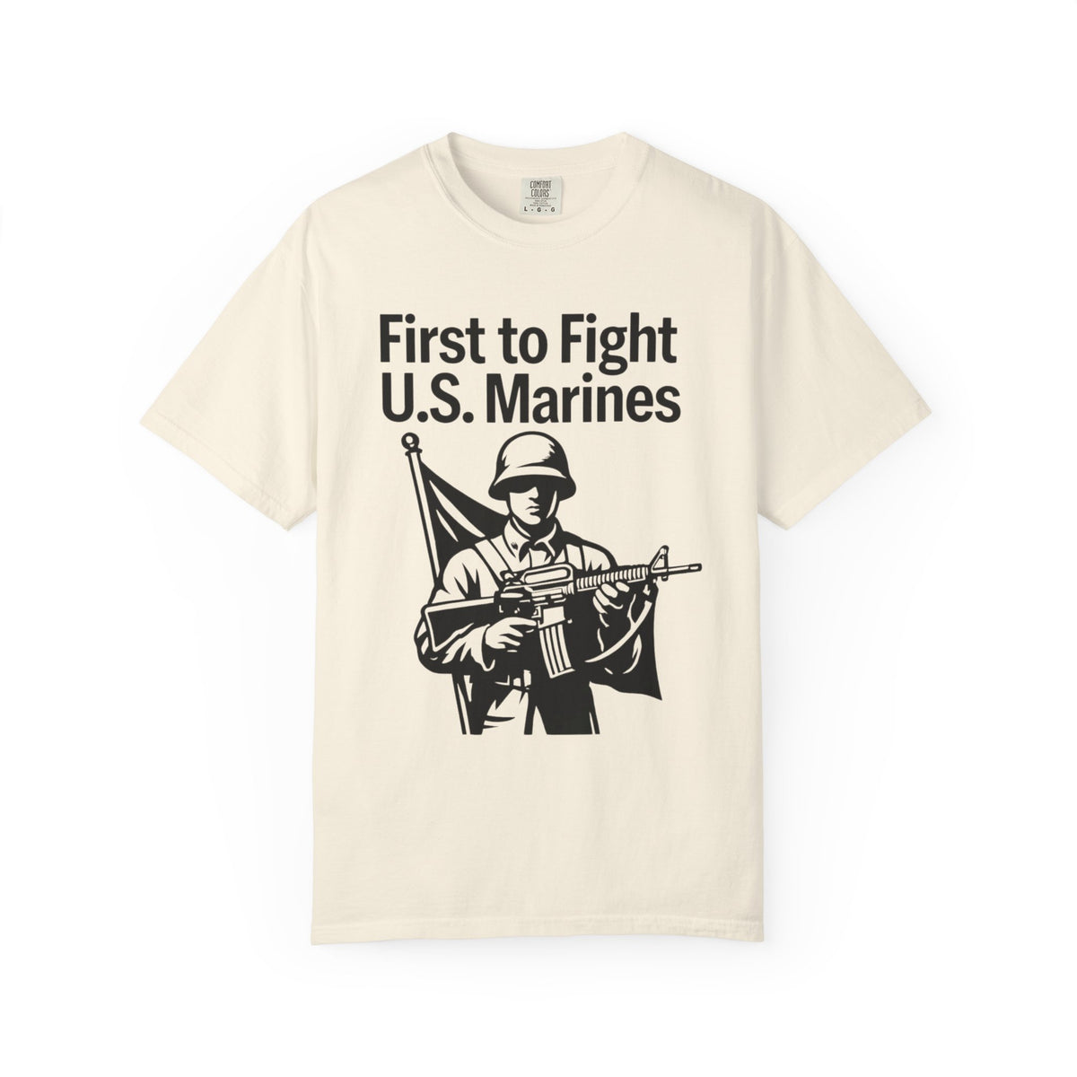 Color: Ivory | First to Fight Unisex Garment-Dyed T-shirt