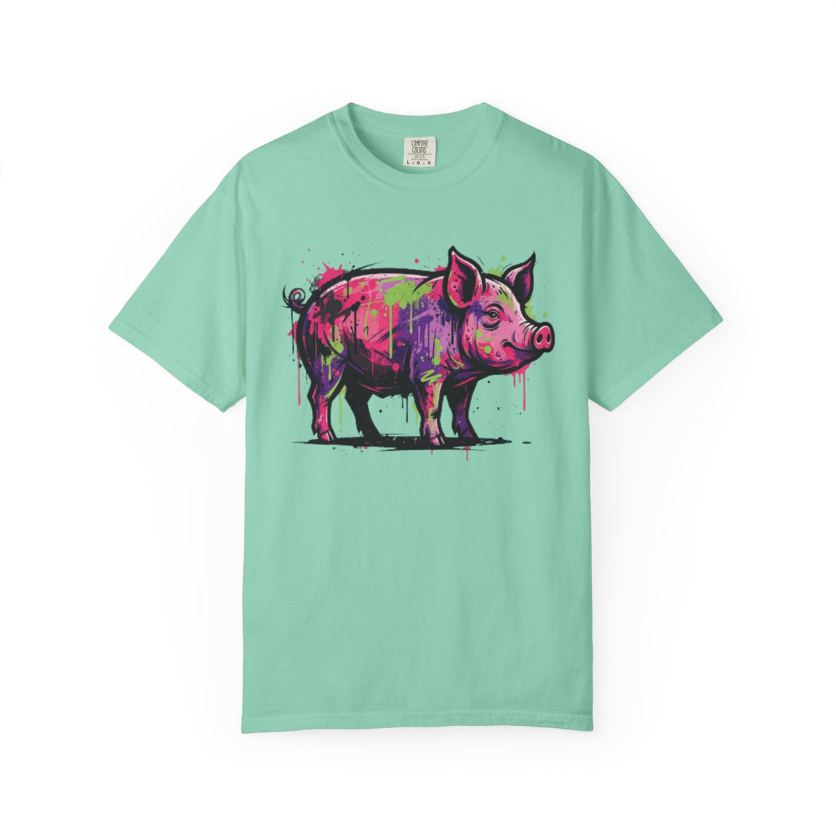Color: Island Reef | Barnyard Pig Unisex Garment-Dyed Tee