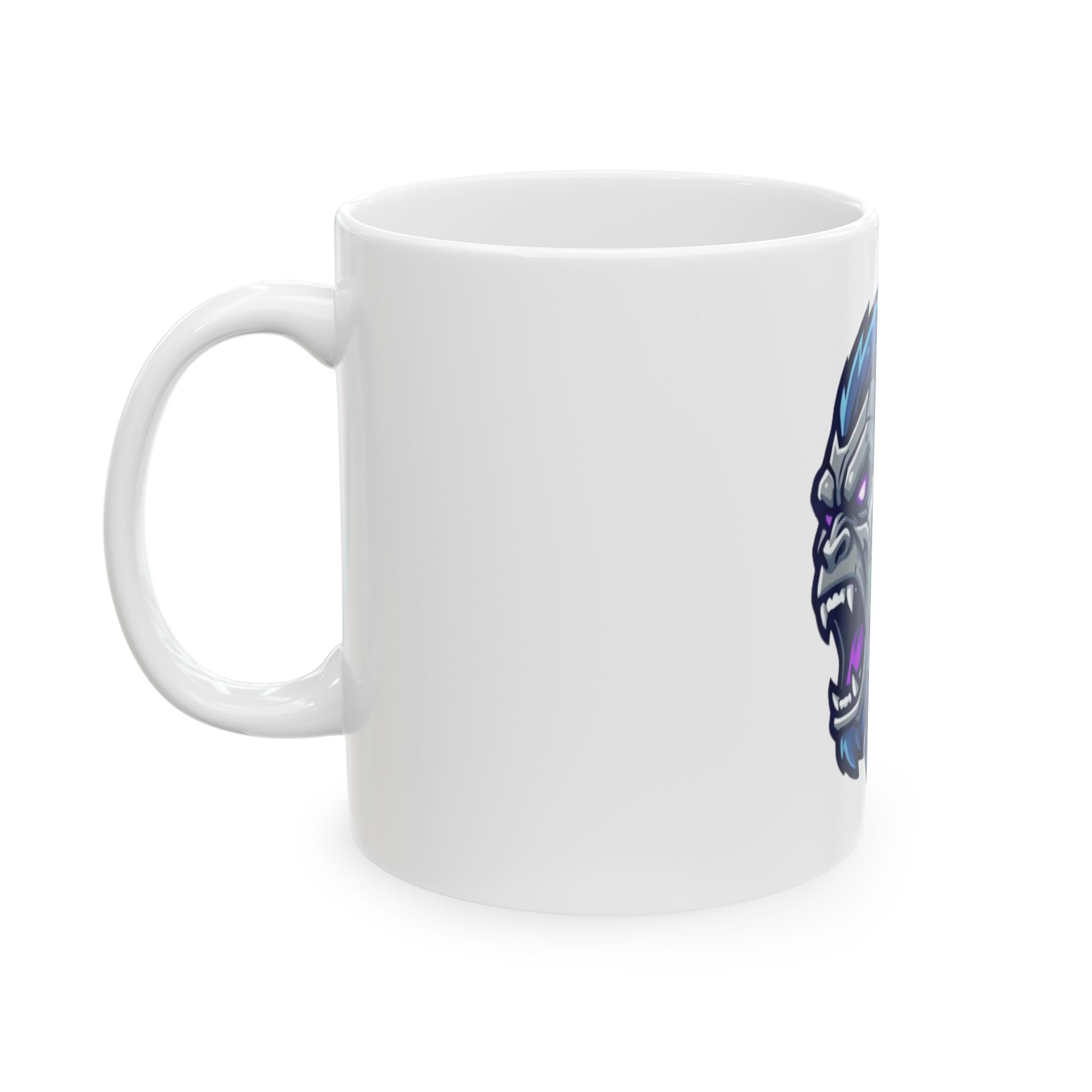 "Cyber Gorilla" White Ceramic Mug — Graphic