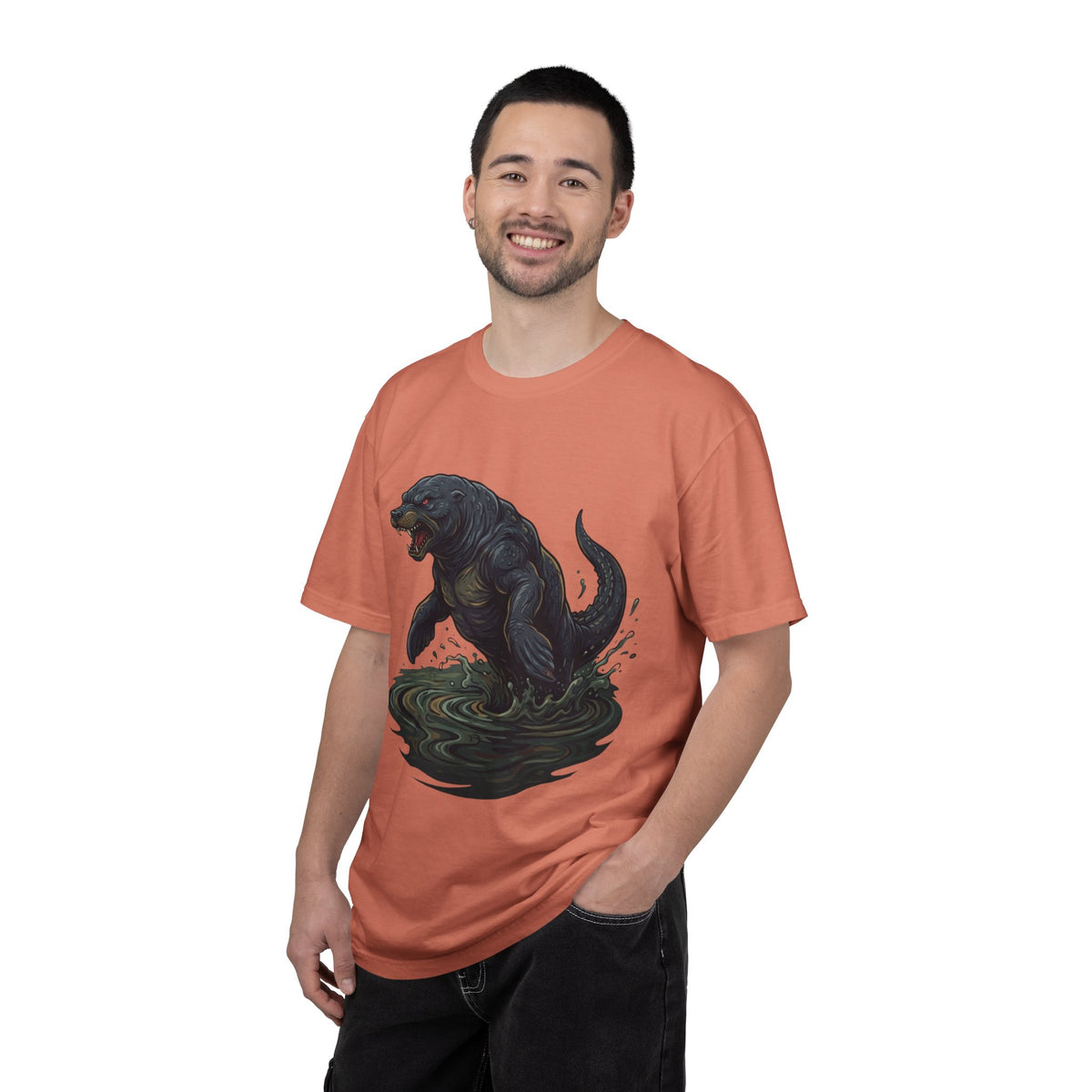 Color: Terracotta | Bunyip (Australian Aboriginal Mythology) Unisex Garment-Dyed Tee