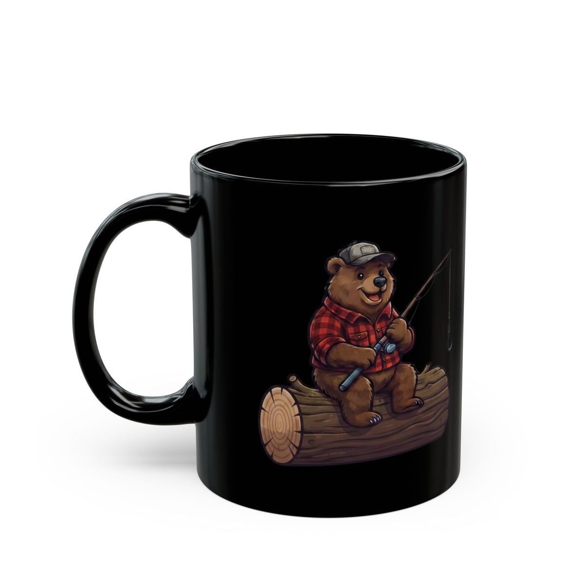 "Bear Master Baiter" Black Ceramic Mug — Graphic