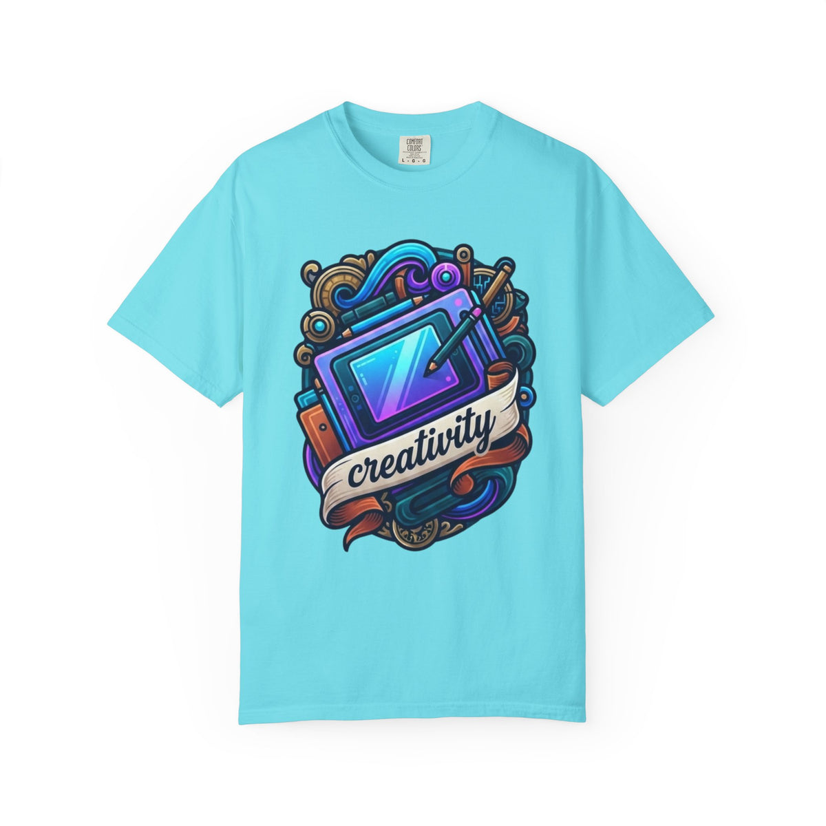 Color: Lagoon Blue | Creativity Unisex Garment-Dyed Tee