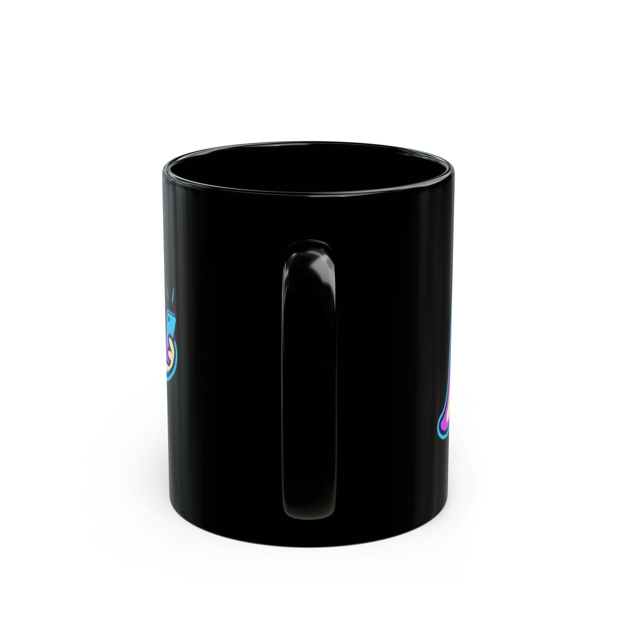 "Ghosting" Black Ceramic Mug — Graphic