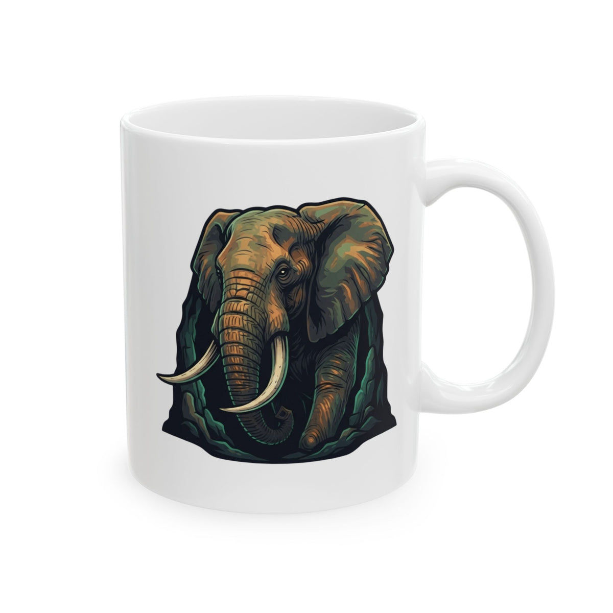 "Grootslang (South African Mythology)" White Ceramic Mug — Graphic