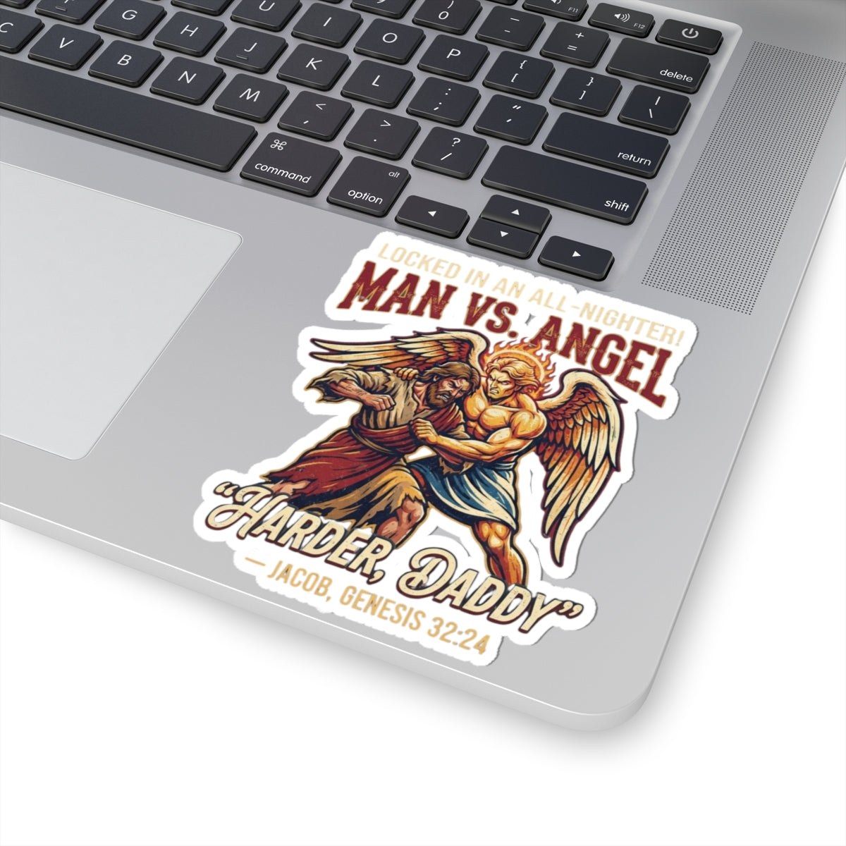 "Good Book Series Man vs Angel" Sticker — Main