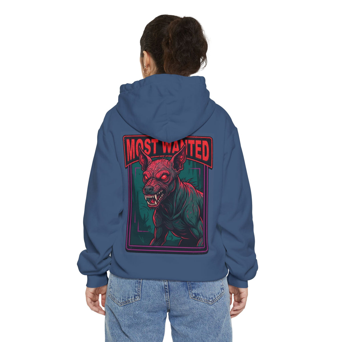 Color: True Navy | Chupacabra (Puerto Rico-Latin America) Garment-Dyed Hoodie