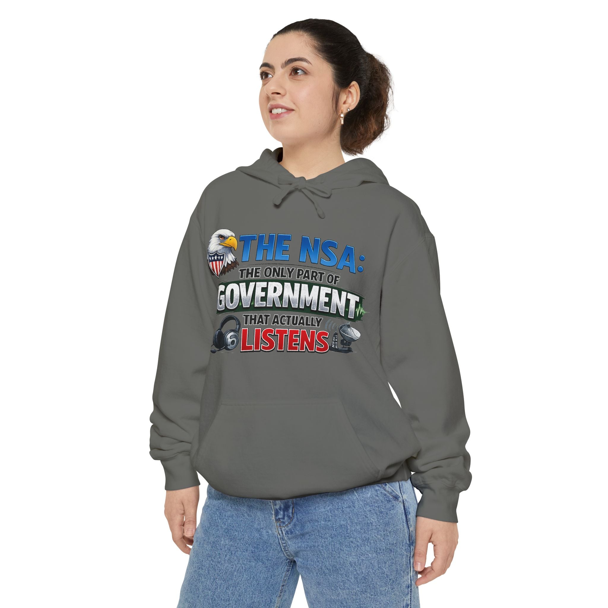 They're Always Listening | Garment-Dyed Hoodie — AttitudeShirts