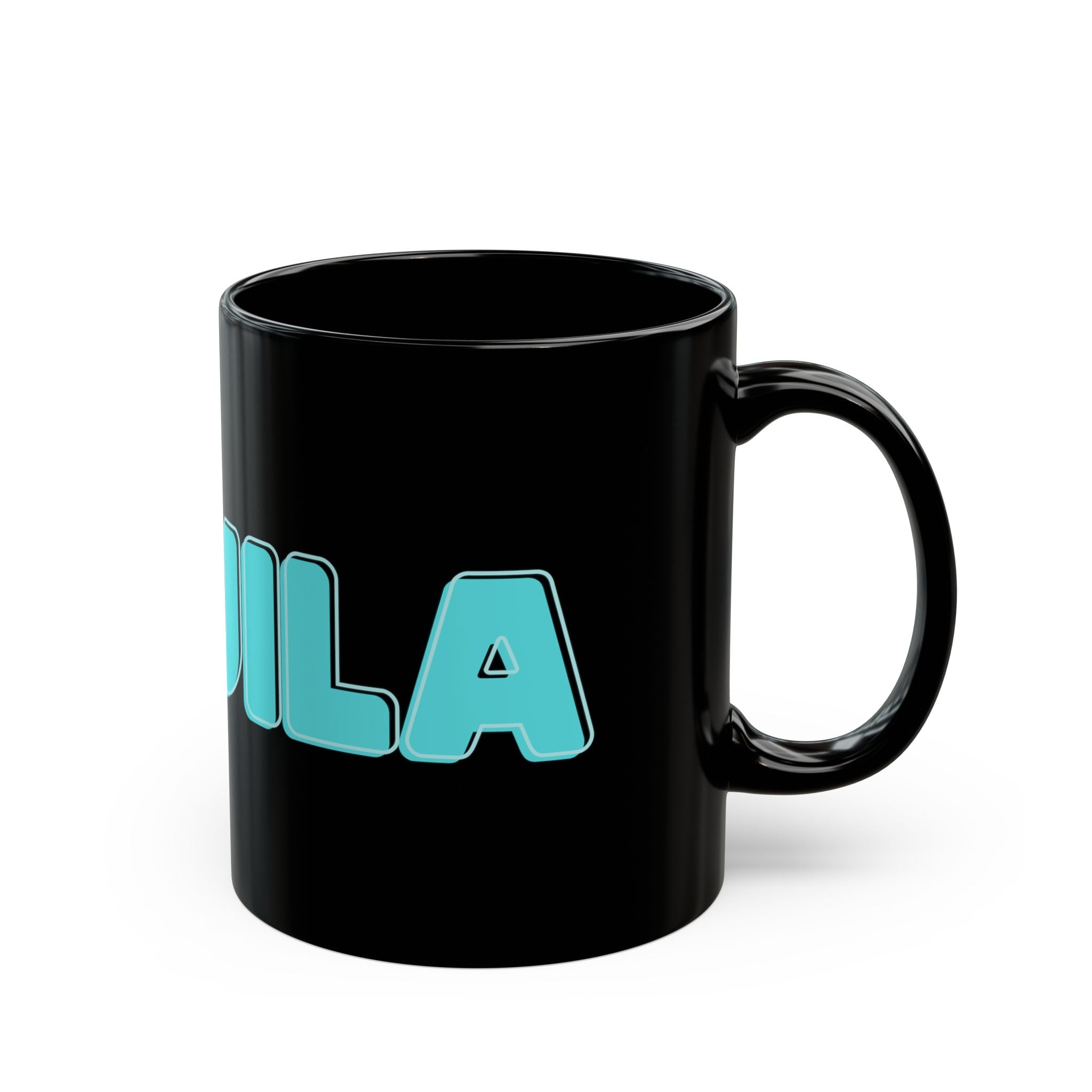 "Tequila Makes You Take Your Clothes Off" Black Ceramic Mug — Graphic