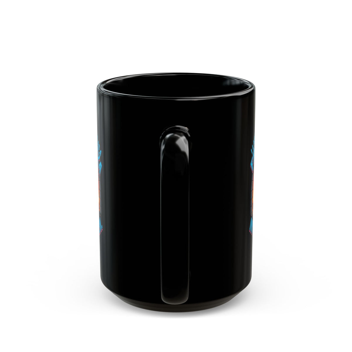"Frozen Pizza in a Hot Oven" Black Ceramic Mug
