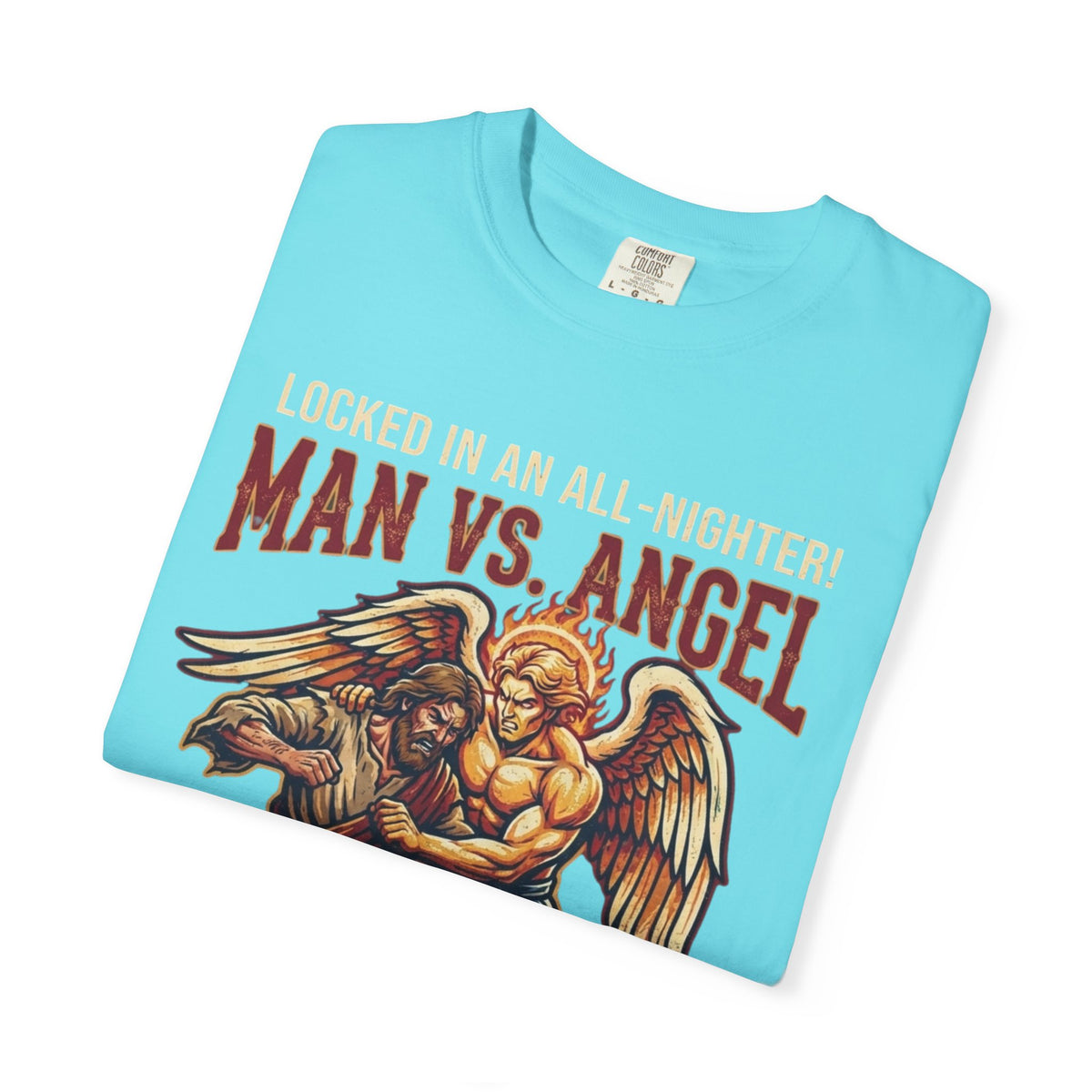 Good Book Series Man vs Angel Unisex Garment-Dyed Tee