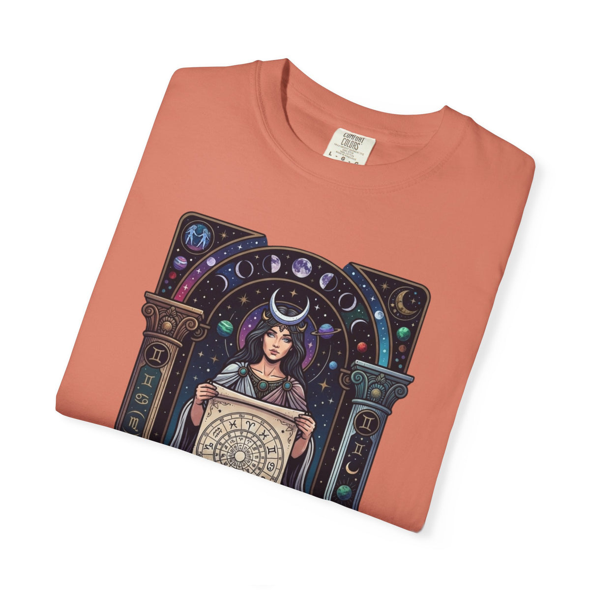 "The Cosmic Tarot (High Priestess)" Unisex Garment-Dyed Tee