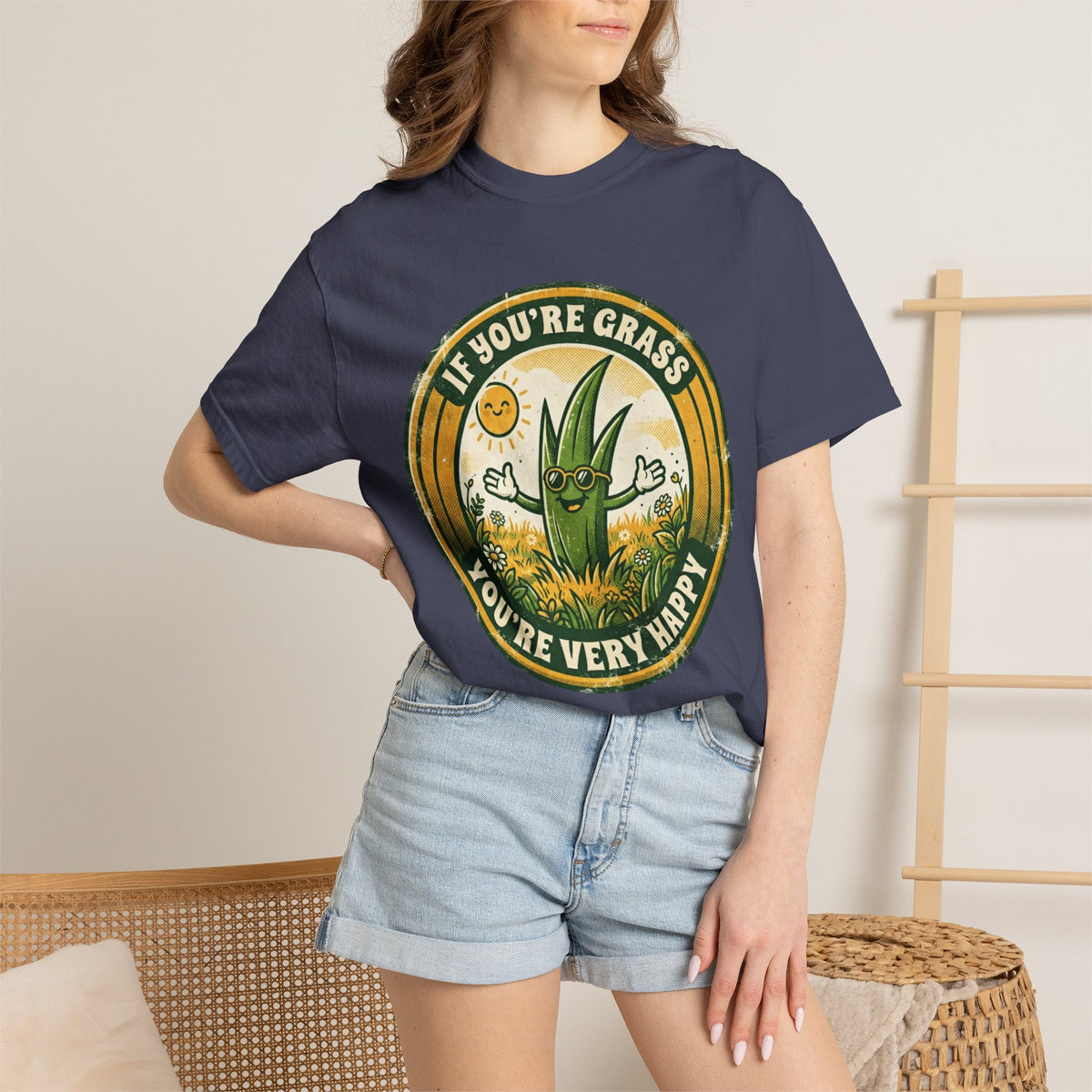 "If You're Grass You're Very Happy" Unisex Garment-Dyed Tee