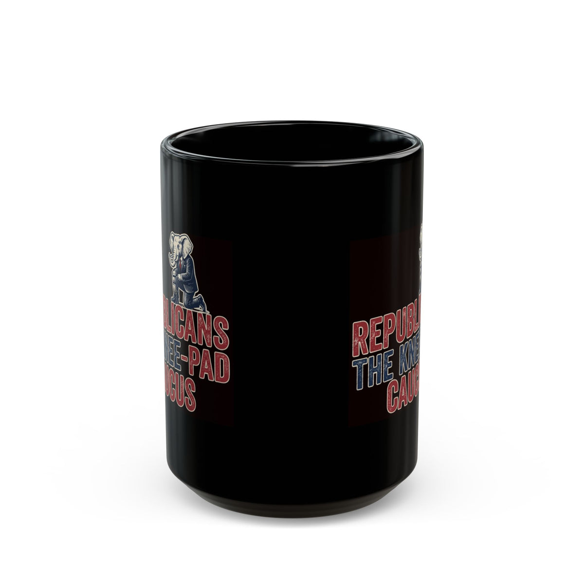 "The Knee Pad Caucus" Black Ceramic Mug