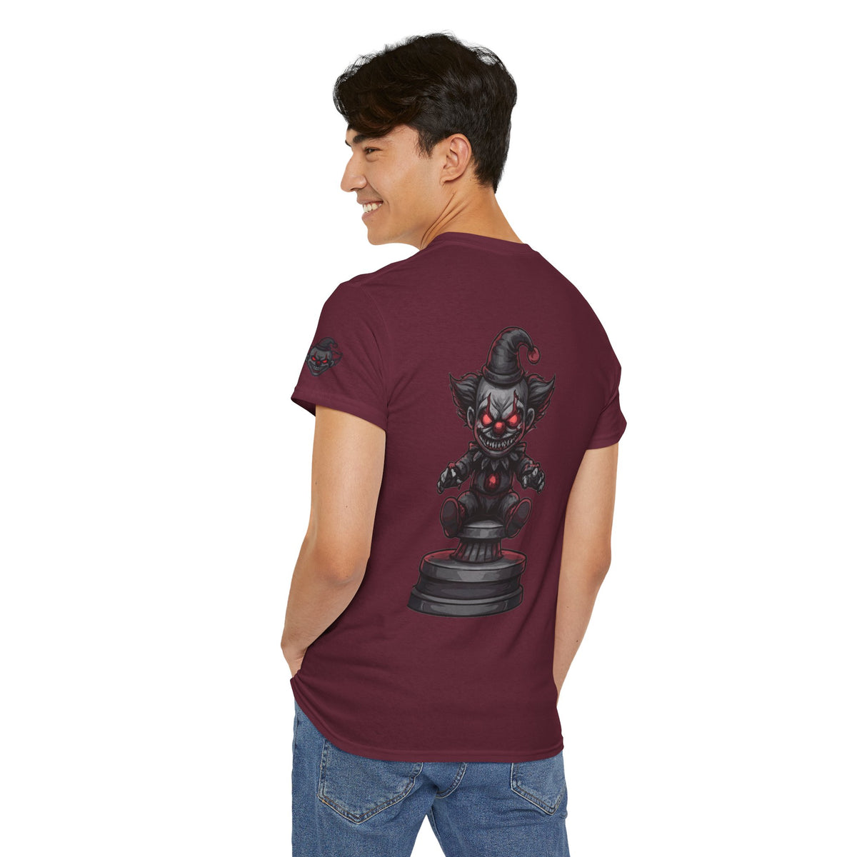 Color: Maroon | Nightmare Clown Premium Graphic Tee