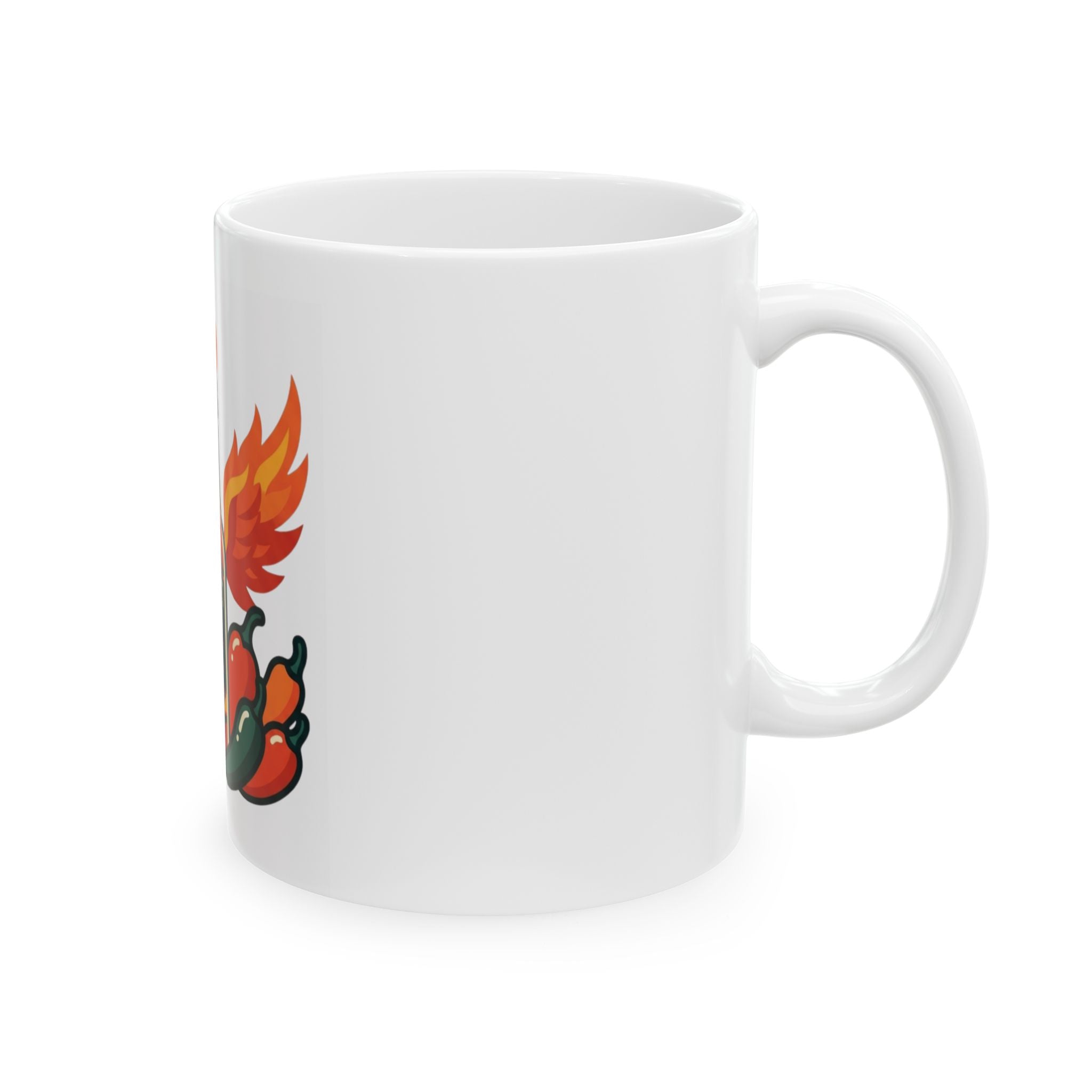 "Burns Coming Out" White Ceramic Mug — Graphic