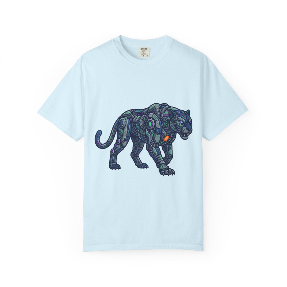 Color: Chambray | Cyber Panther Unisex Garment-Dyed Tee
