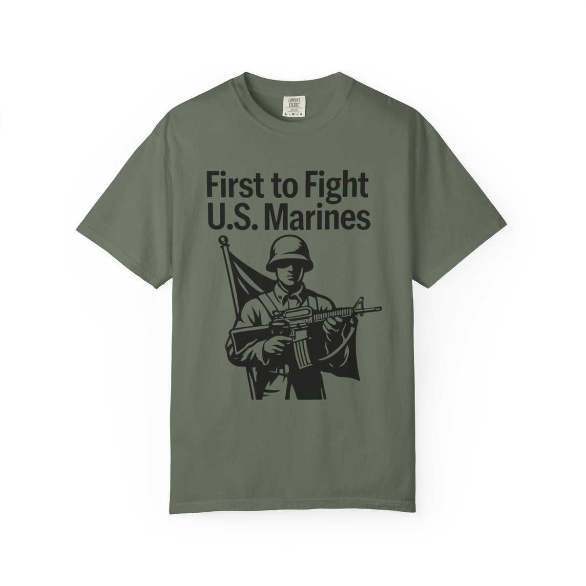 Color: Moss | First to Fight Unisex Garment-Dyed T-shirt
