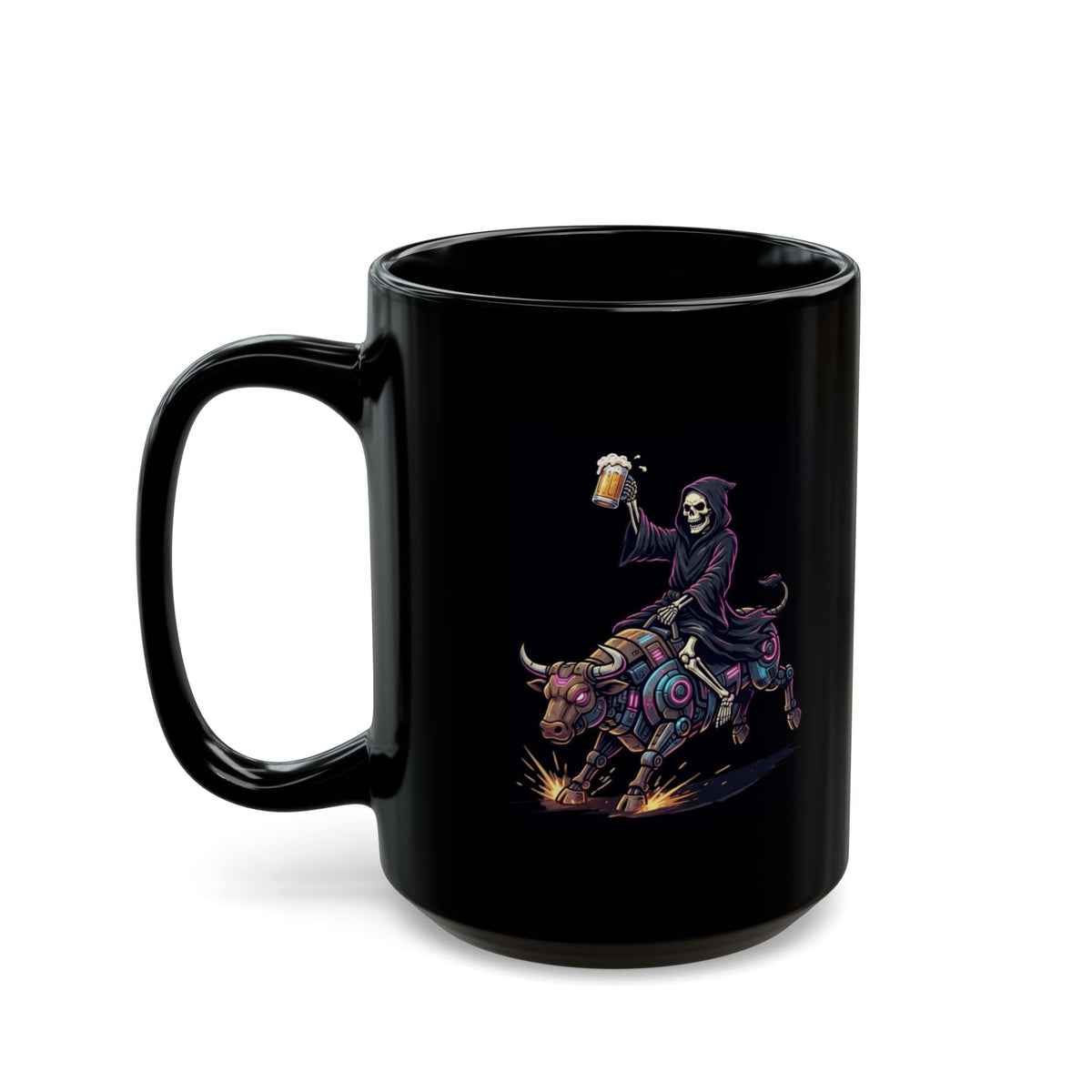 "Reaping the Night Life" Black Ceramic Mug — Graphic