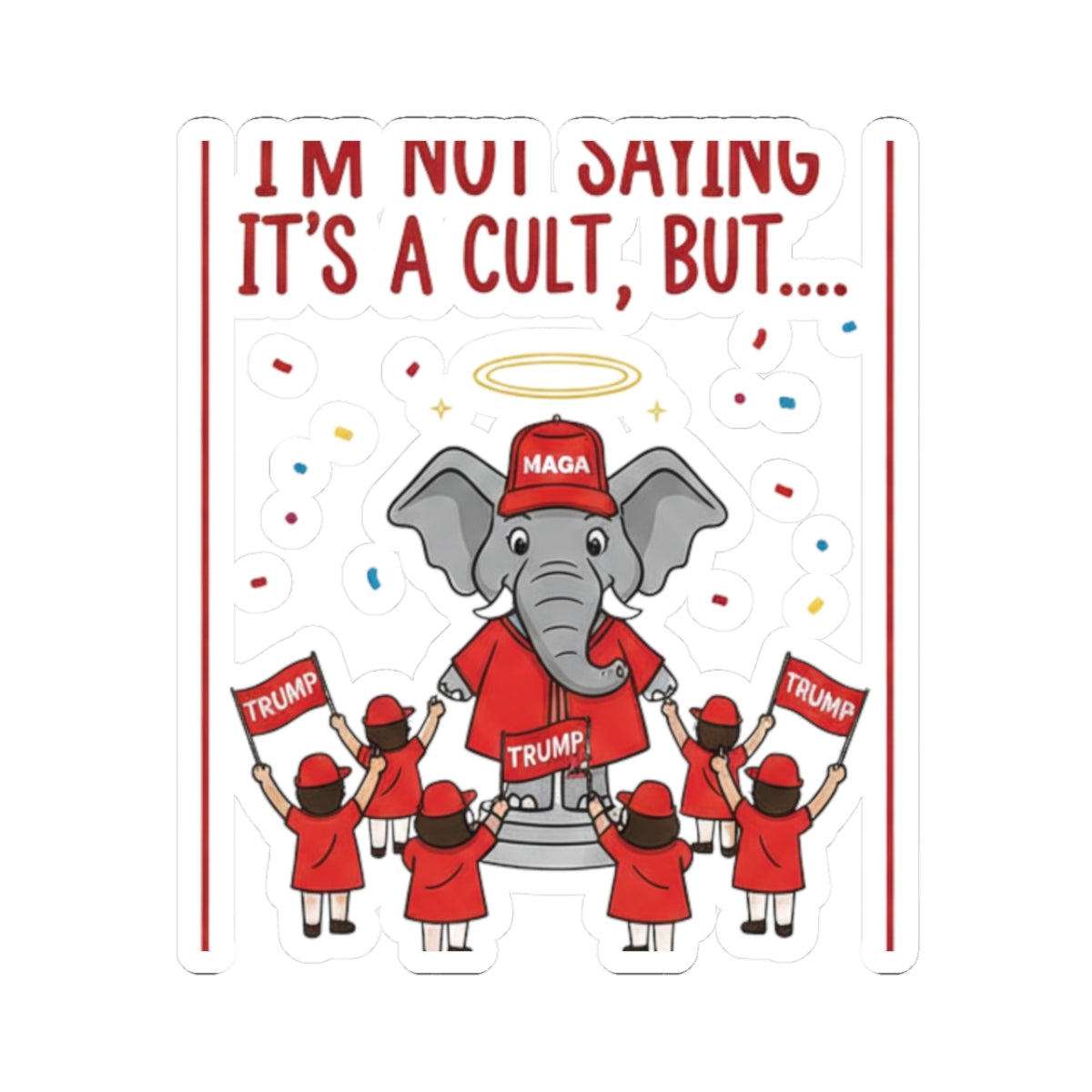 Red Hat Intervention Shirt | Kiss-Cut Sticker — AttitudeShirts