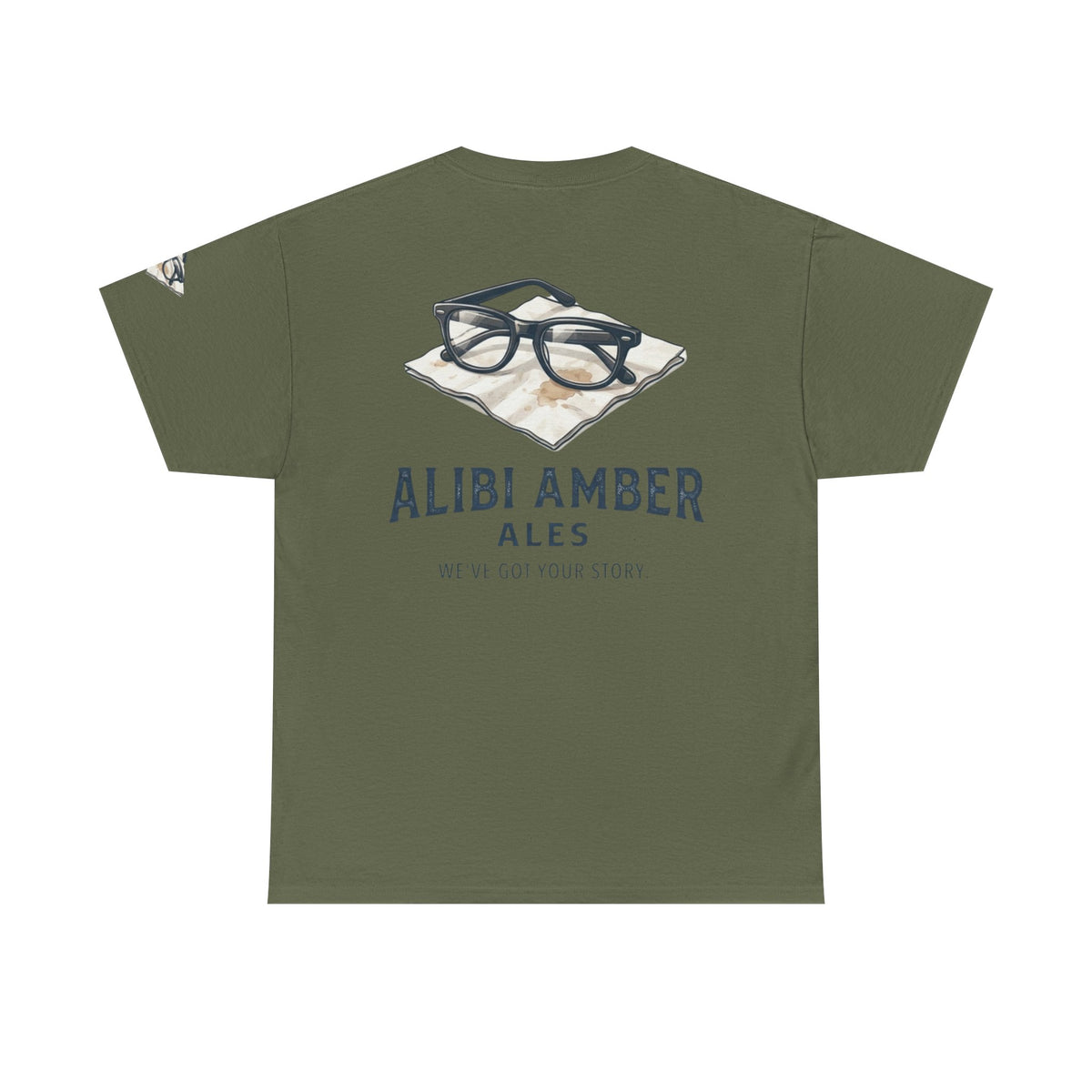 Color: Military Green | Alibi Amber Ales Premium Graphic Tee