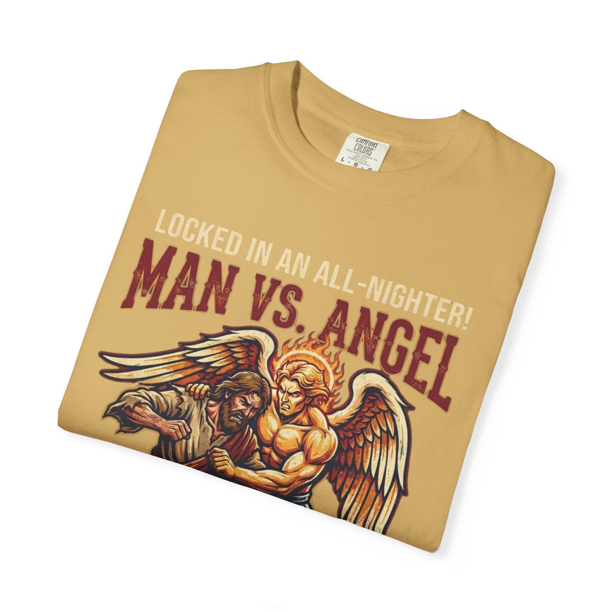 Good Book Series Man vs Angel Unisex Garment-Dyed Tee