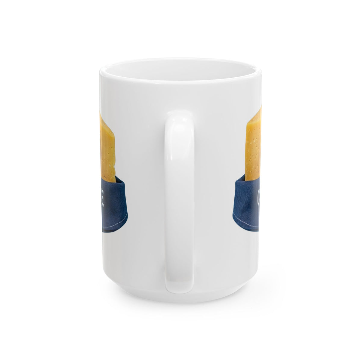"Cheese Tax" White Ceramic Mug — Graphic