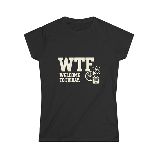 Color: Black | Finally Freaking Friday | Women's Tee — AttitudeShirts