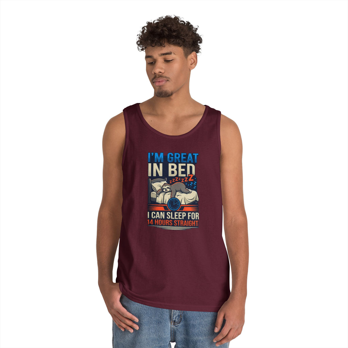 Color: Maroon | I'm Great In Bed Tank Top
