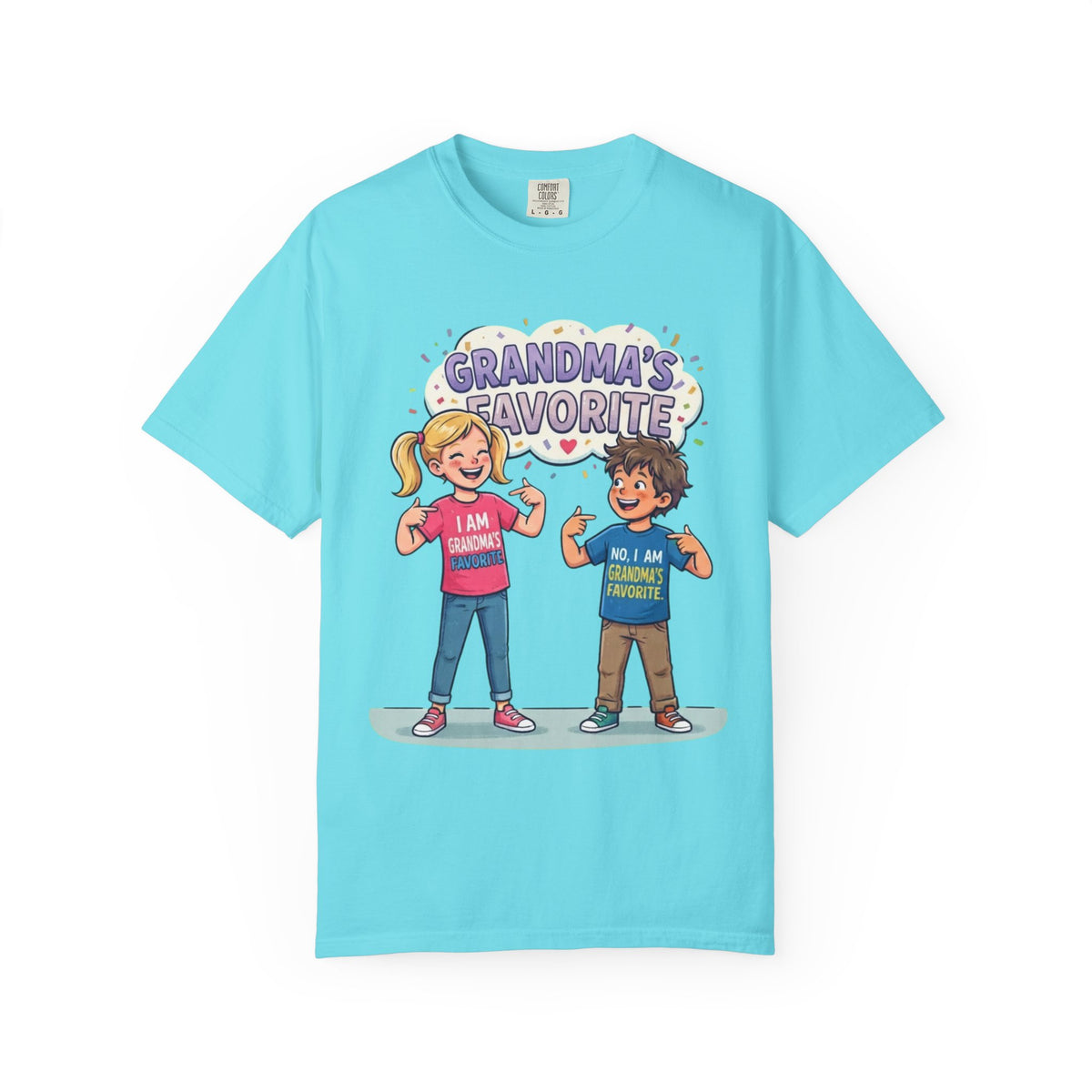 Color: Lagoon Blue | Grandma's Favorite Unisex Garment-Dyed Tee