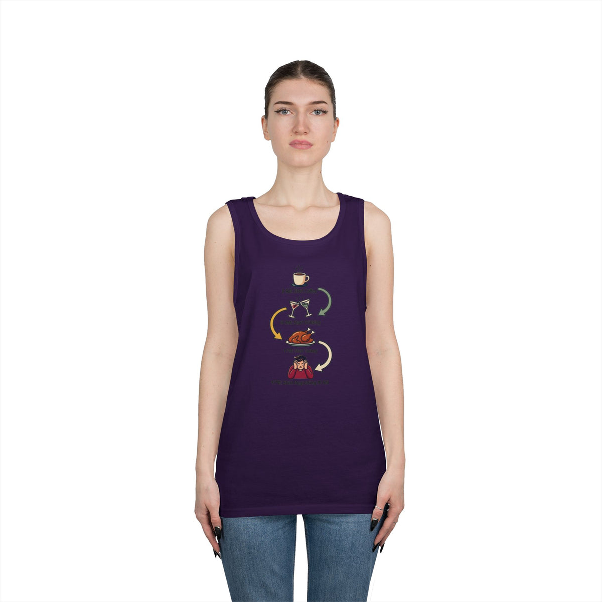 Color: Purple | Thanksgiving Regrets Tank Top