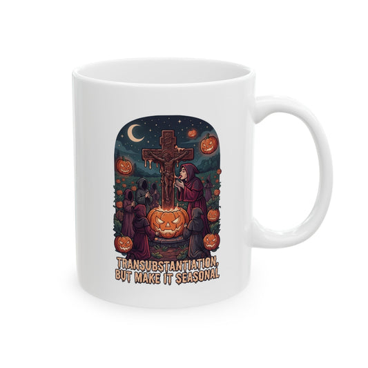 "Seasonal Transubstantiation" White Ceramic Mug