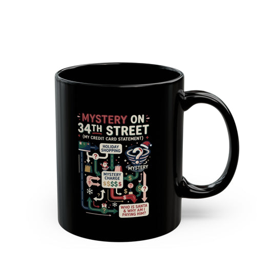 "Mystery On 34th Street" Black Ceramic Mug