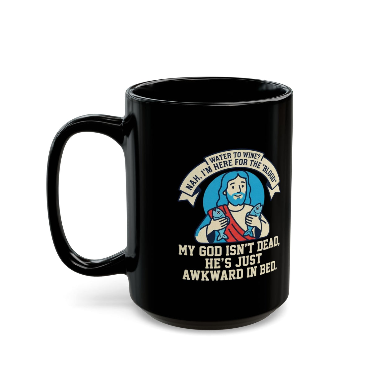 "Good Book Series Not Dead Awkward In Bed" Black Ceramic Mug