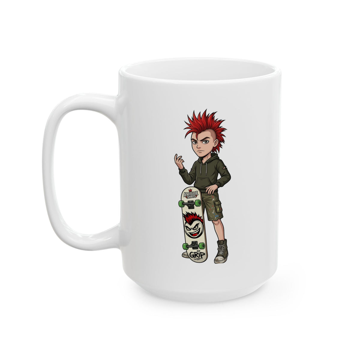 "Skater" White Ceramic Mug