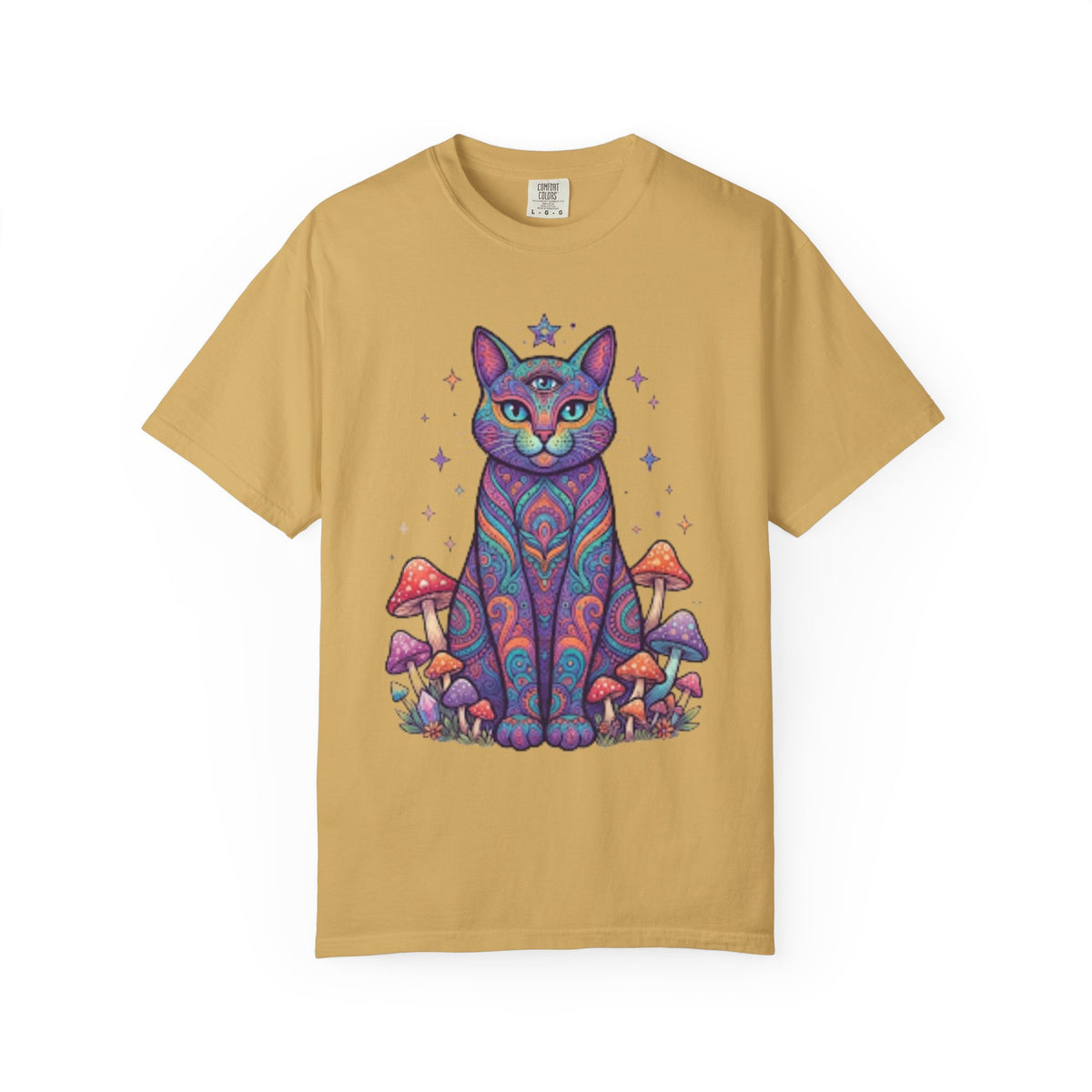 "Hippy Cat" Unisex Garment-Dyed Tee