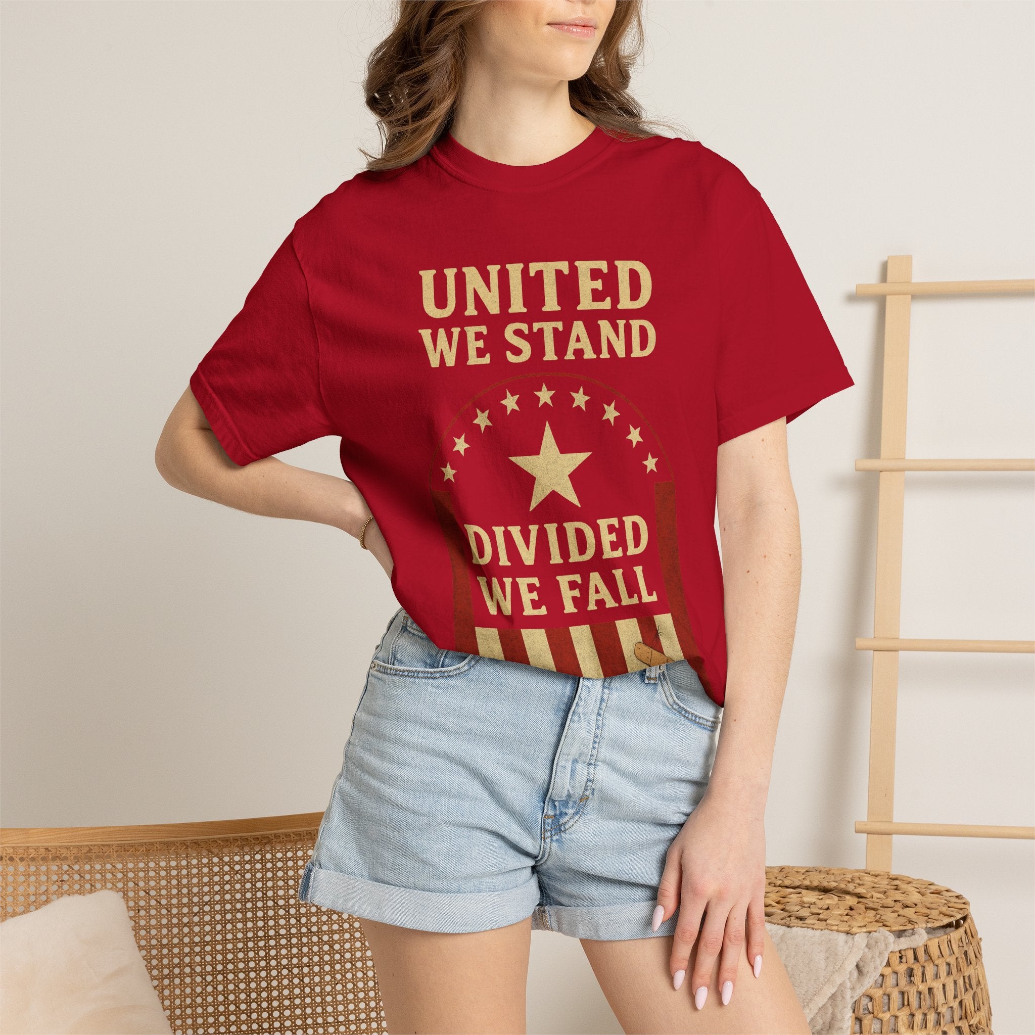 "Divided We Fall" Unisex Garment-Dyed T-shirt