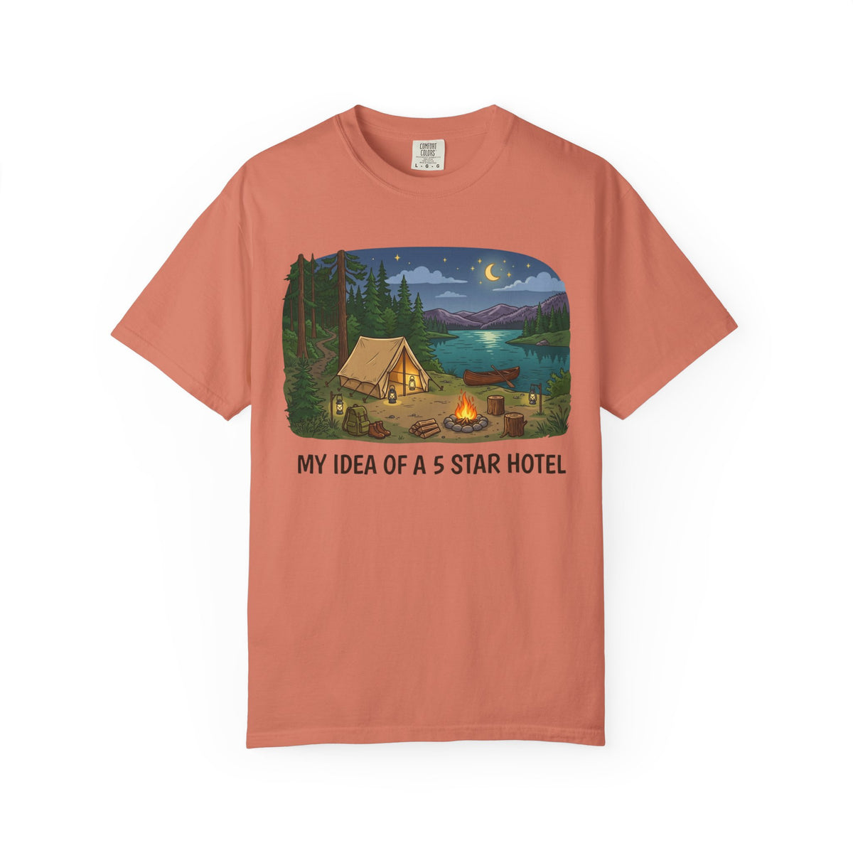 Color: Terracotta | Five Star Hotel Unisex Garment-Dyed Tee