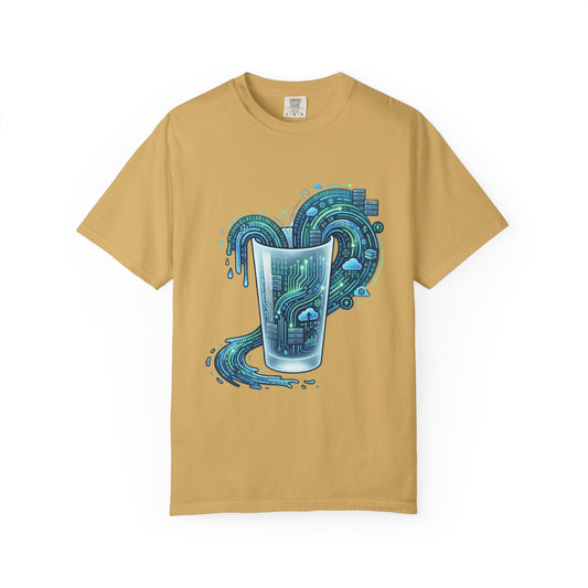 Color: Mustard | Glass of Data Unisex Garment-Dyed T-shirt