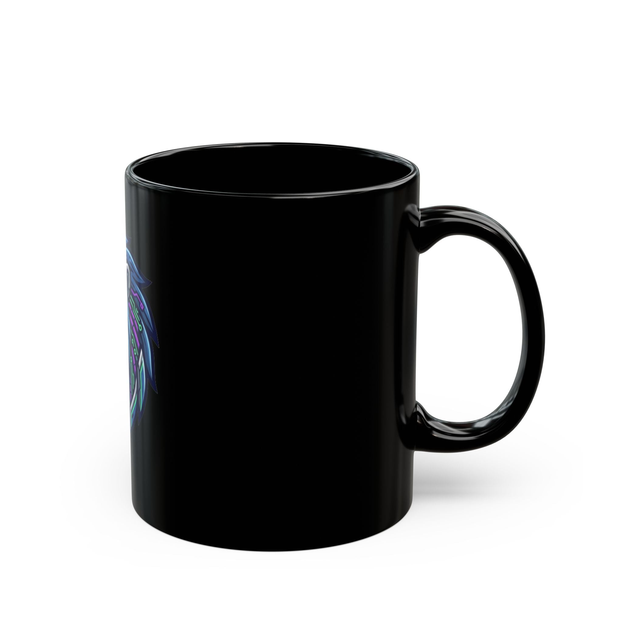 "Cyber Lion" Black Ceramic Mug — Graphic