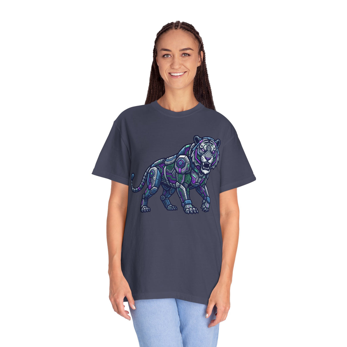 Color: Denim | Cyber Tiger Unisex Garment-Dyed Tee