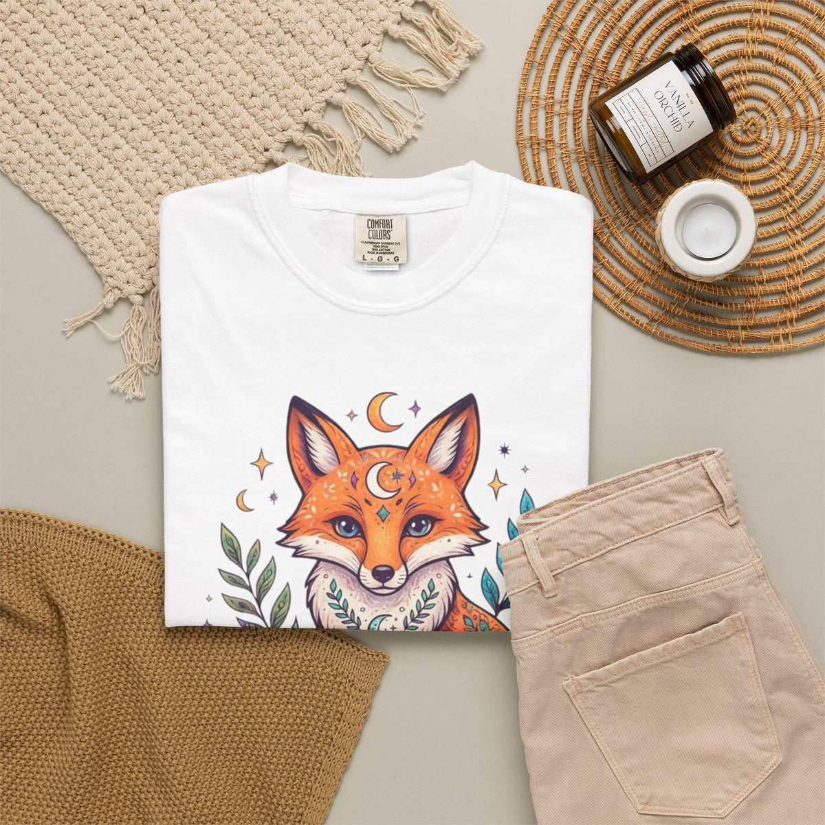 "Hippy Fox" Unisex Garment-Dyed Tee