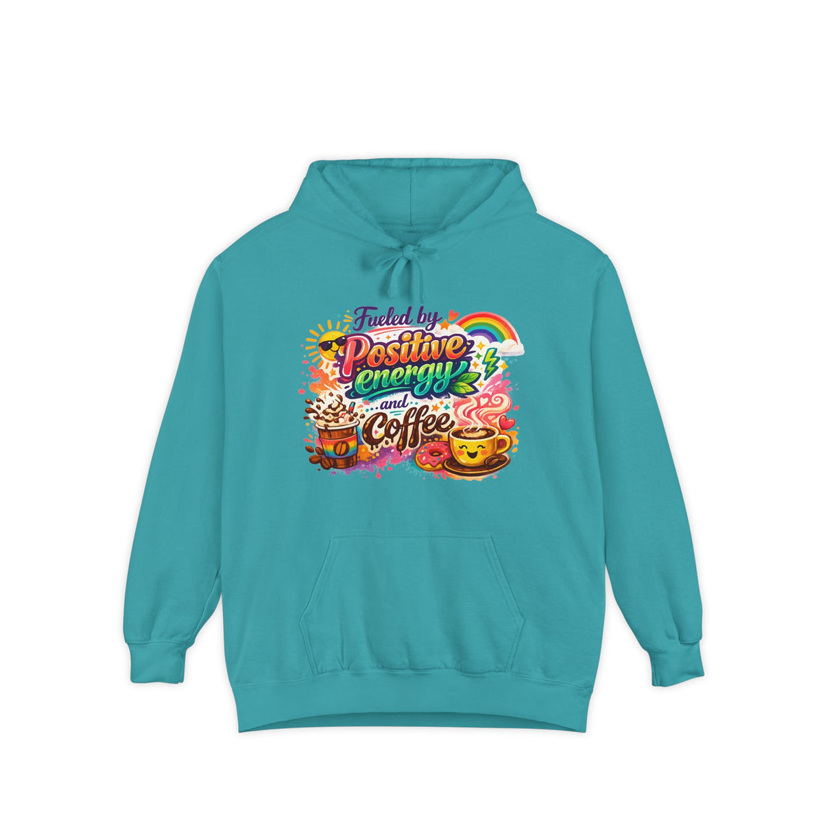 Color: Seafoam | Fueled by Coffee (And Spite) | Garment-Dyed Hoodie — AttitudeShirts